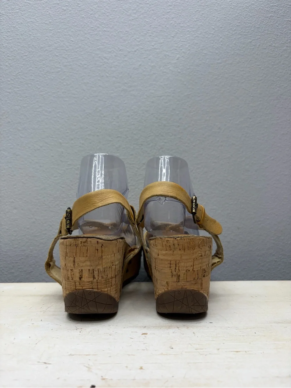 Bussola Yello Leather Formentera Cross Strao Wedge Sandals Size 40